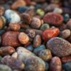 Close up of colourful pebbles